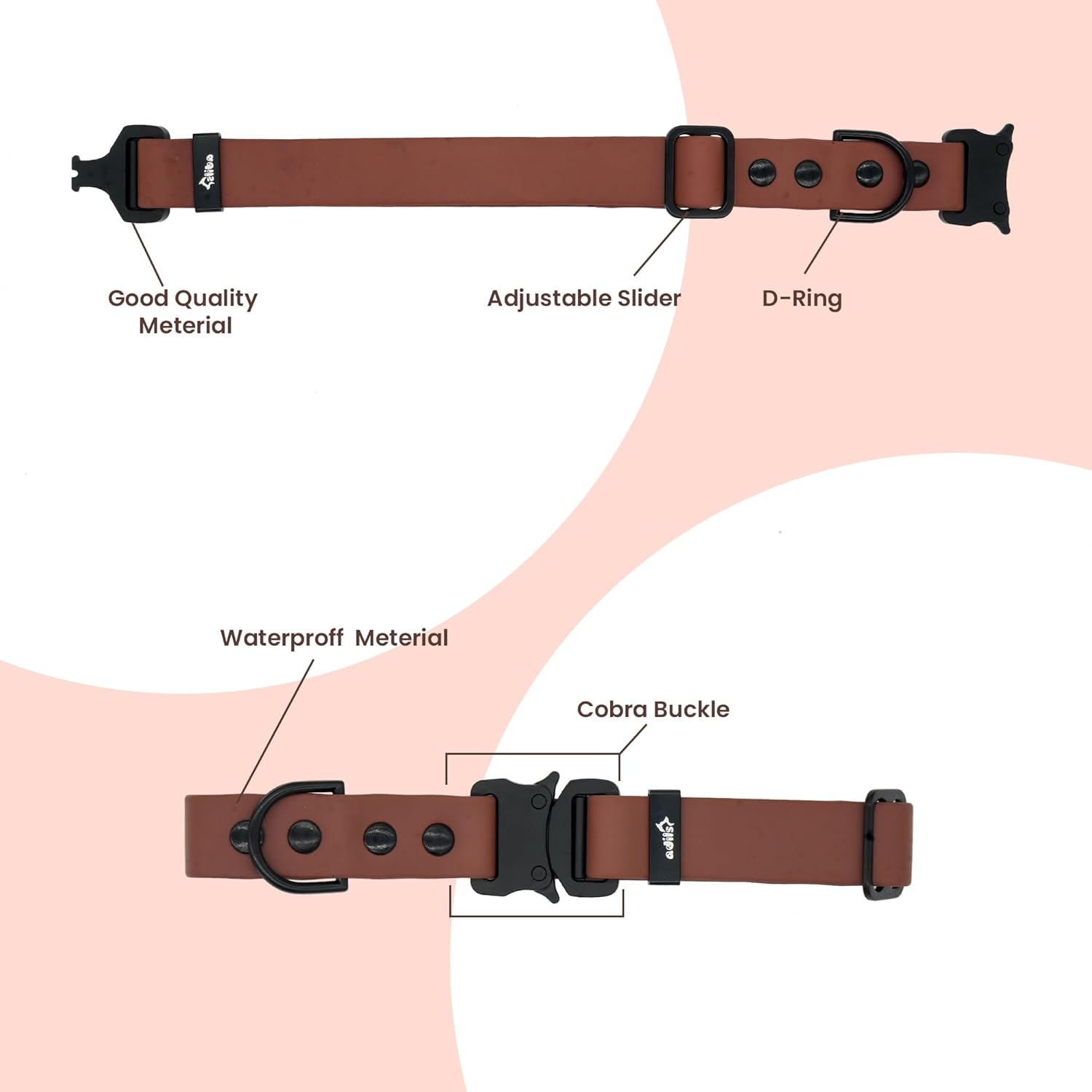 Adil’S Biothane Dog Collar - Waterproof Heavy Duty Dog Collars with Quick Release Buckle & D-Ring